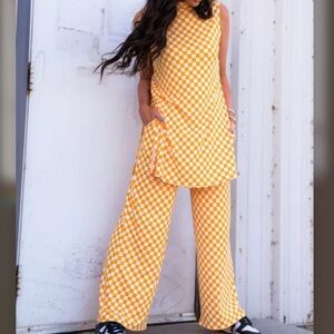 Dressed in La La Sleeveless Playsuit in Orange Check size Med 🧡